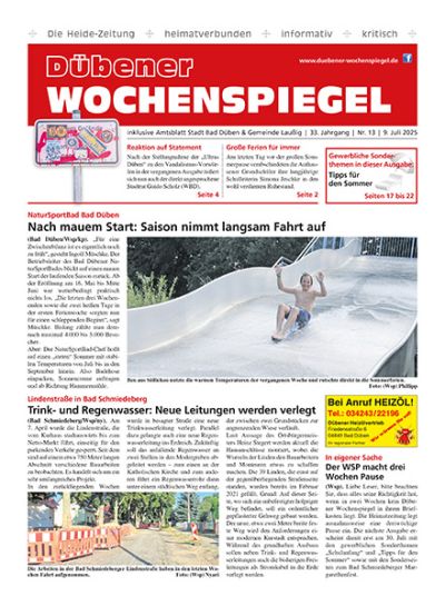 Dübener Wochenspiegel | Nr. 13 | 9. Juli 2025