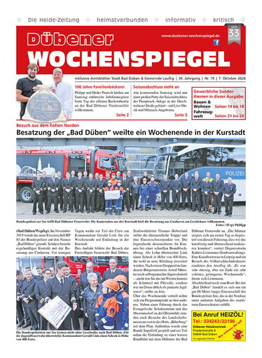 Dübener Wochenspiegel | Nr. 19 | 7. Oktober 2026